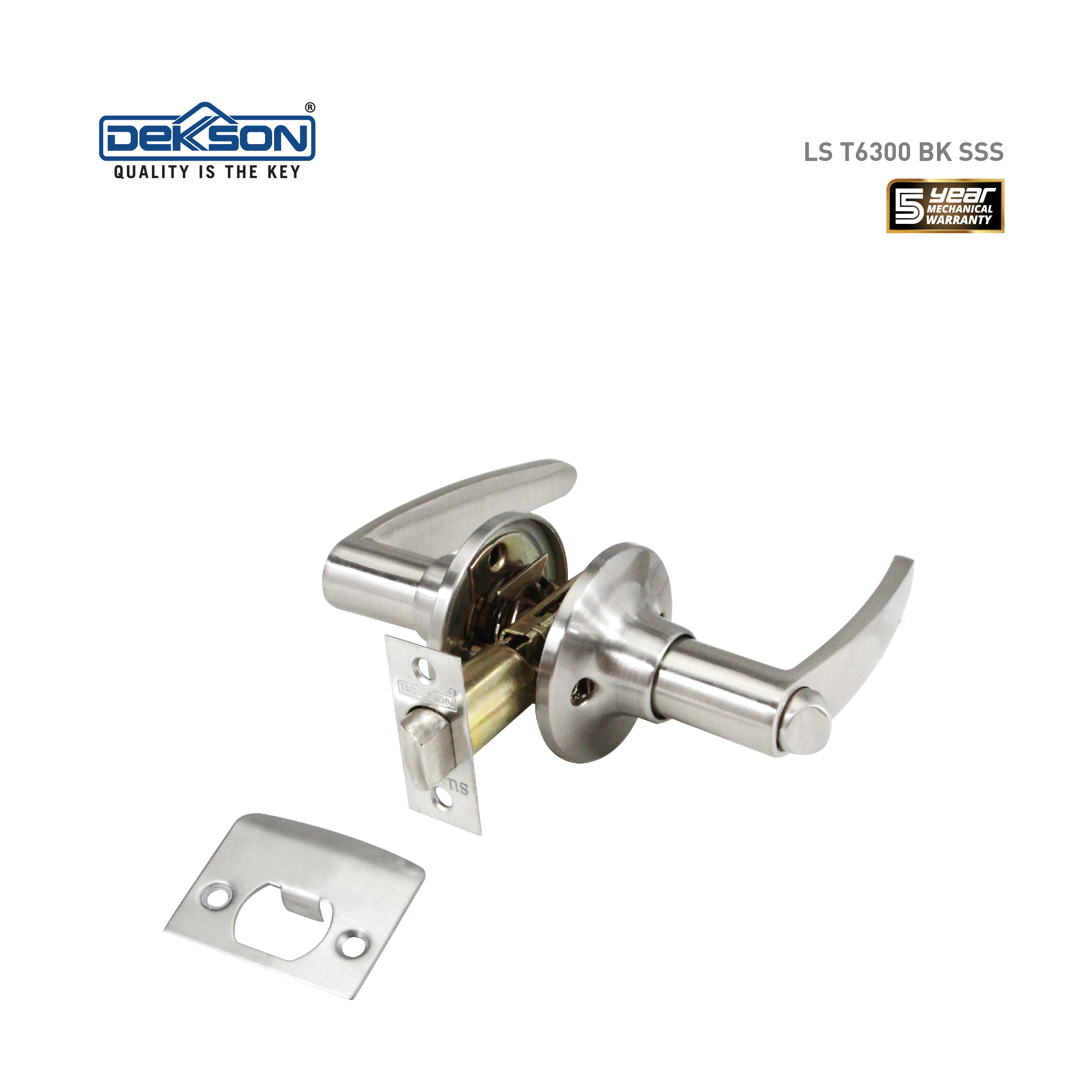 Lever Set LS T6300 BK SSS Dekkson Door Handle Closer Floor